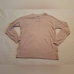 Boden women's size Small light pink side button sweater super soft, has defect